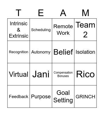 Remote Work Bingo Card