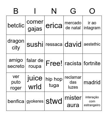luzes Bingo Card