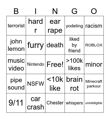 Instagram bingo Card