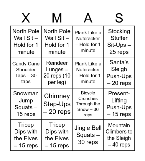 Festive Funky Sock Bingo Card