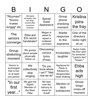 West Pillar Altos Fest Bingo Card