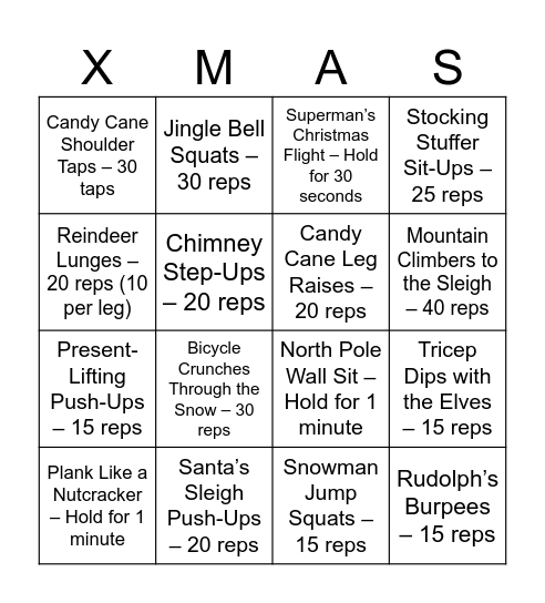 FESTIVE FUNKY SOCK BINGO Card