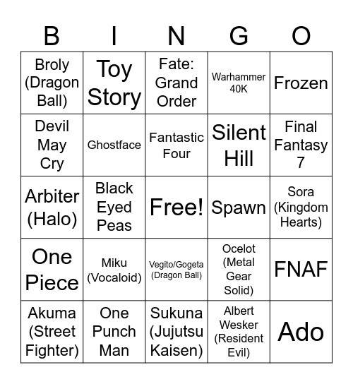 Fortnite 2025 Bingo Card