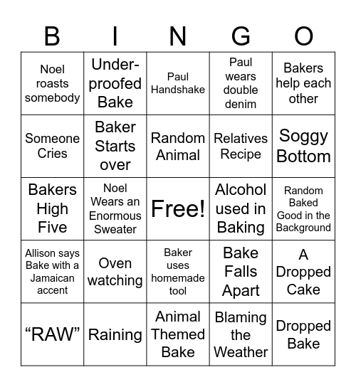 GBBS BINGO Card