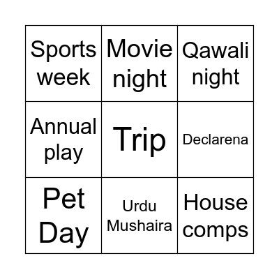 BTC EVENTS BINGO Card