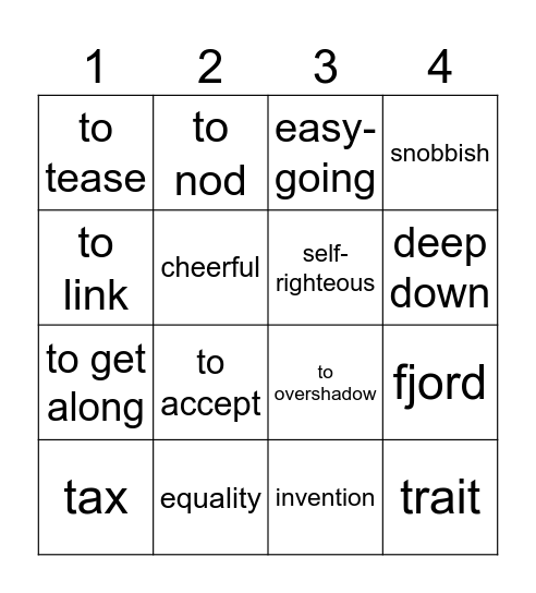 A2-B1 (Speaking club 04) Bingo Card