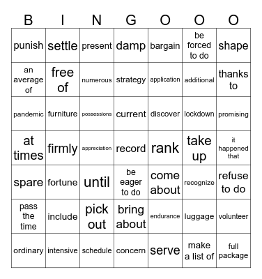 第十三周 Bingo Card