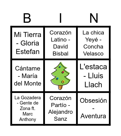 BINGO MUSICAL Bingo Card