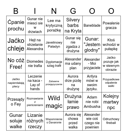 Geriatryk Bingo Card