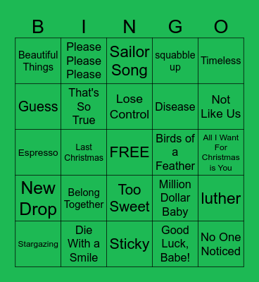 Yearbook Bingo Card