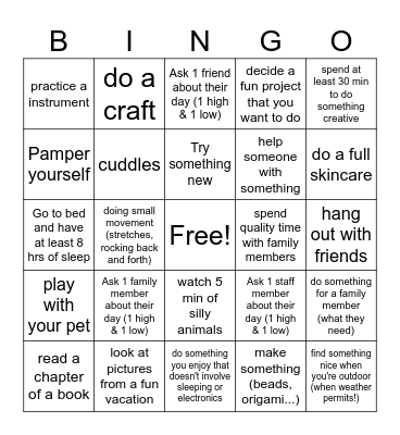 Adding more spoons! Bingo Card