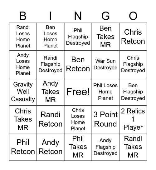 TI Bingo Card