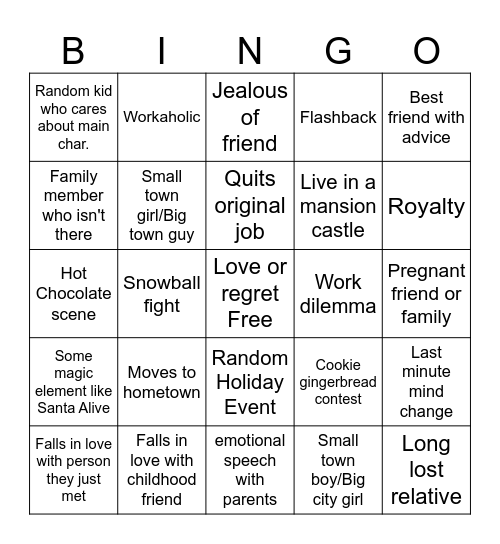 Hallmark Bingo!! Bingo Card