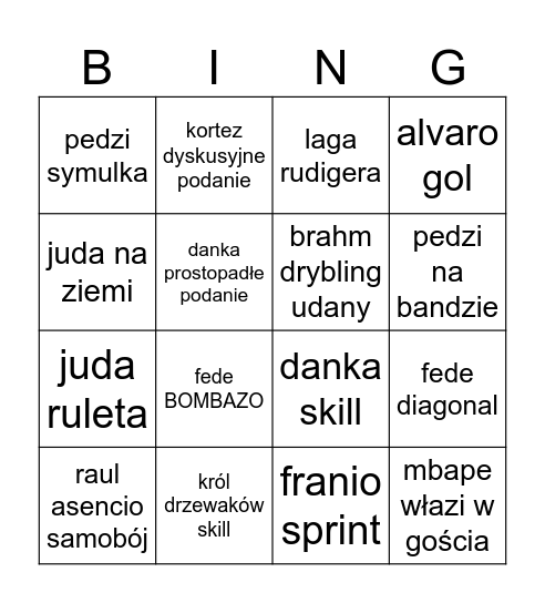 real getafe Bingo Card