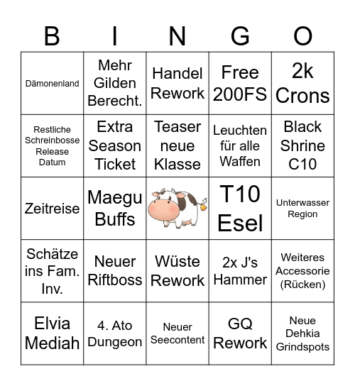 Calpheonball 2025 Bingo Card