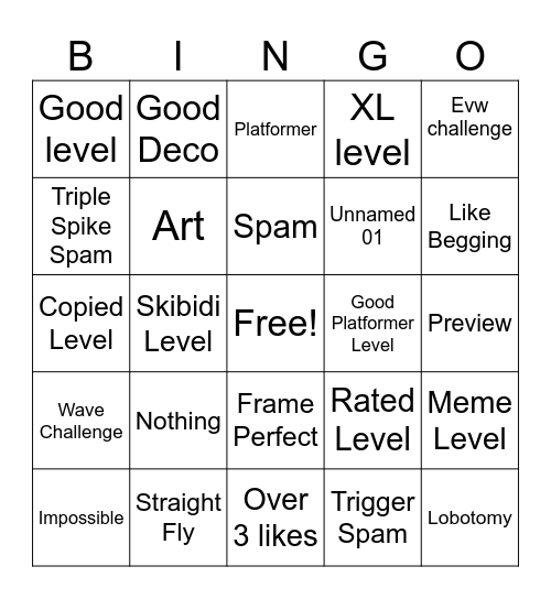 Recent tab bingo Card