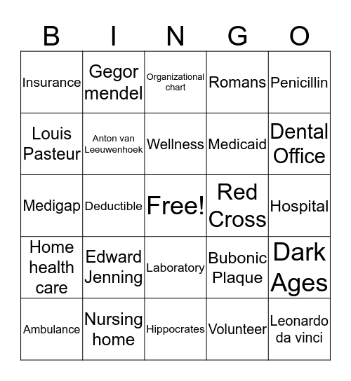 HS Bingo Card