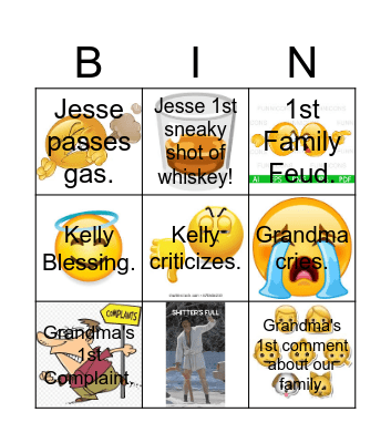 Forced Family Fun Bingo Card