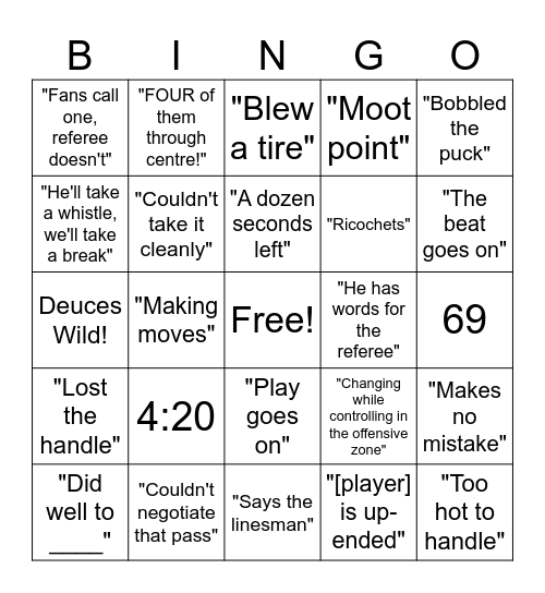 John Shorthouse Bingo Card