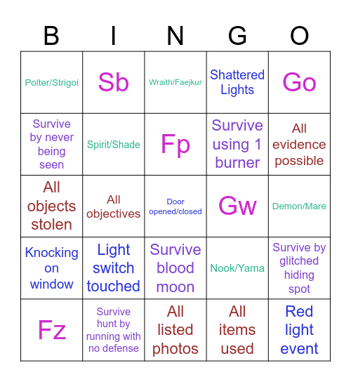 Blair BINGO Card