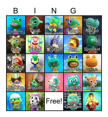 LilSimsie Animal Crossing Bingo Card Bingo Card