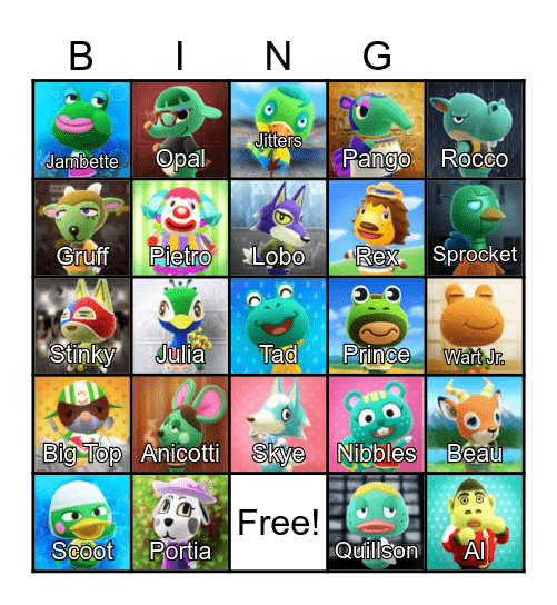 LilSimsie Animal Crossing Bingo Card Bingo Card