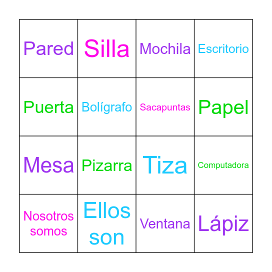Lotería - School Bingo Card