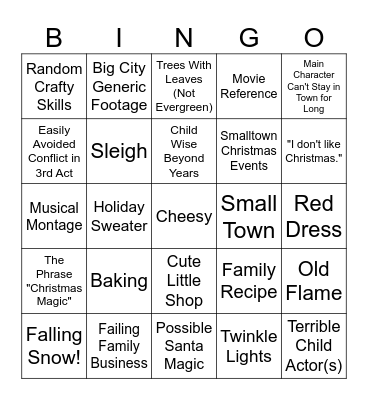 Hallmark Bingo Card