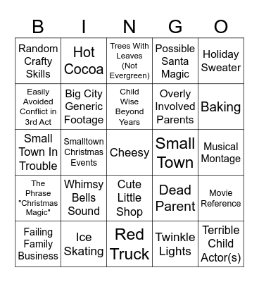 Hallmark Bingo Card