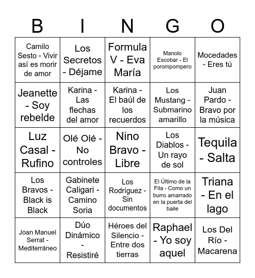 Cumpleaños y Aniversario Kike y Mamen Bingo Card