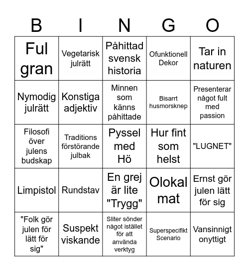 Jul med Ernst Bingo 2024 Bingo Card