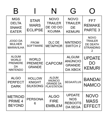 TGA 2024 - SilverZonax Bingo Card