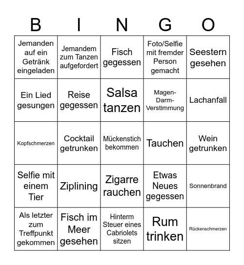 Kuba Bingo Card