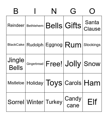 CHRISTMAS BINGO Card