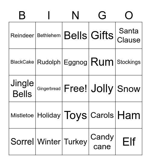 CHRISTMAS BINGO Card