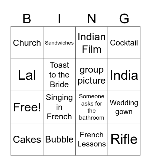 M's Bingo Card