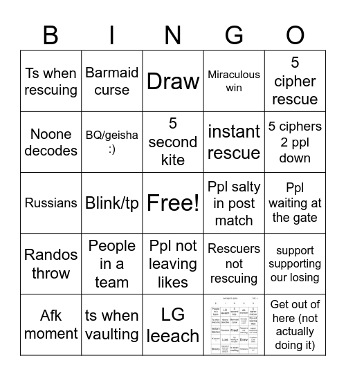 average idv game Bingo Card