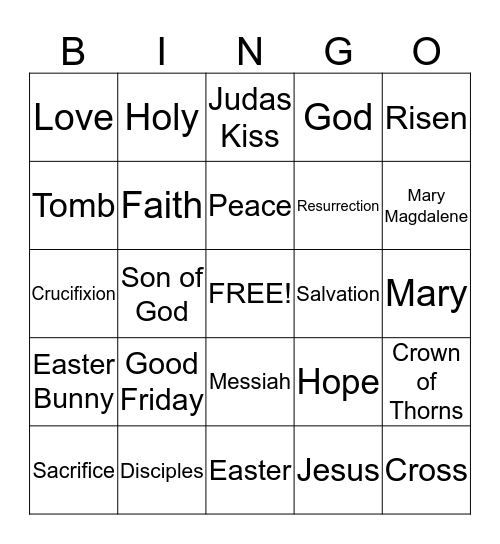 EASTER BINGO Card