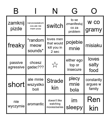 Salvera's bingo Card