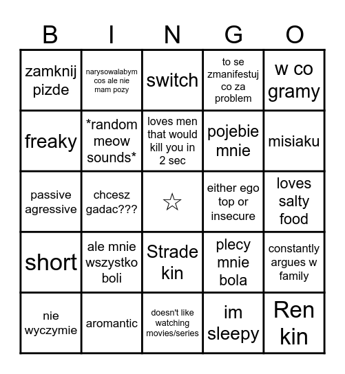 Salvera's bingo Card