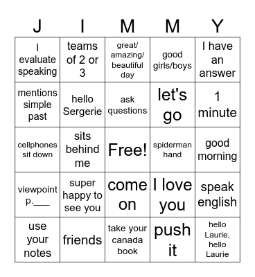 Bingo Card