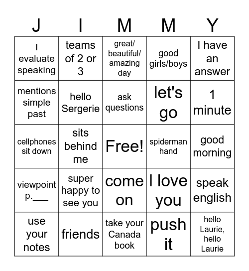 Bingo Card