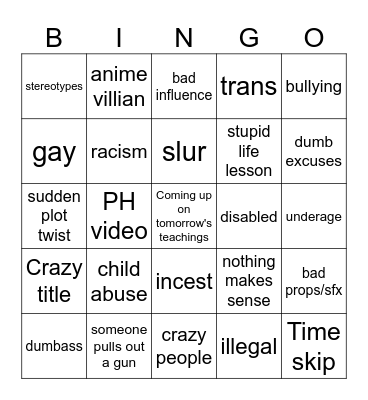 Tomorrow's Teachings Bingo Card