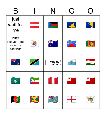 new things Bingo Card