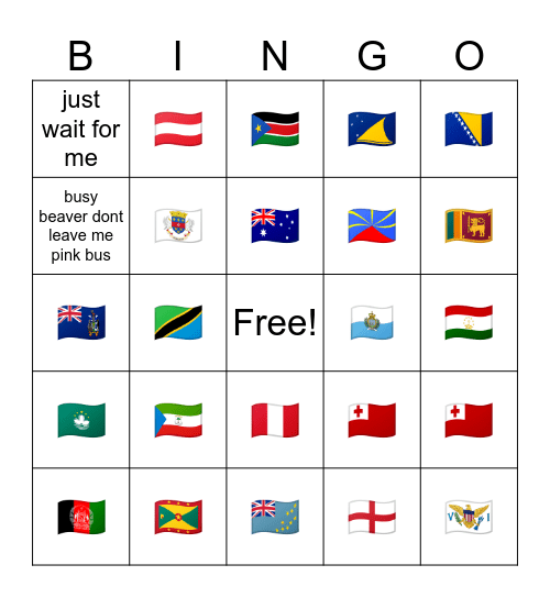 new things Bingo Card