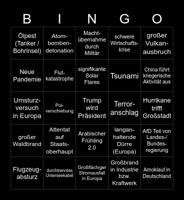 Katastophenbingo 2024 Bingo Card