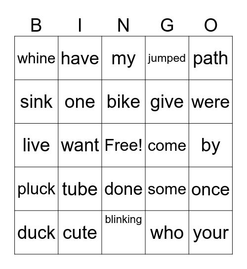 UFLI Lessons 63, 64, 65 Bingo Card