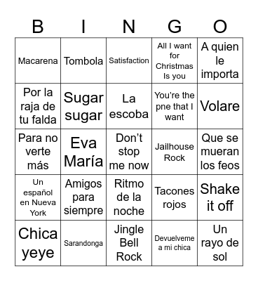 Nochebuena 2024 Bingo Card