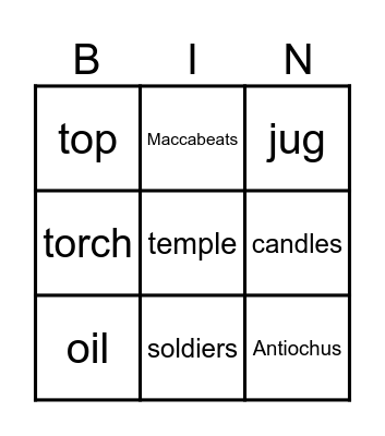 Chanukkah Bingo Card