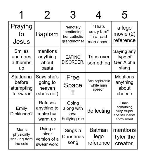 LUCY BINGO Card